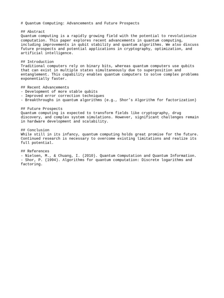 Quantum Computing Advances & Future | PDF