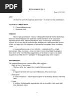 Expt.1.Study of Compound Microscope | PDF | Scientific Techniques | Lenses