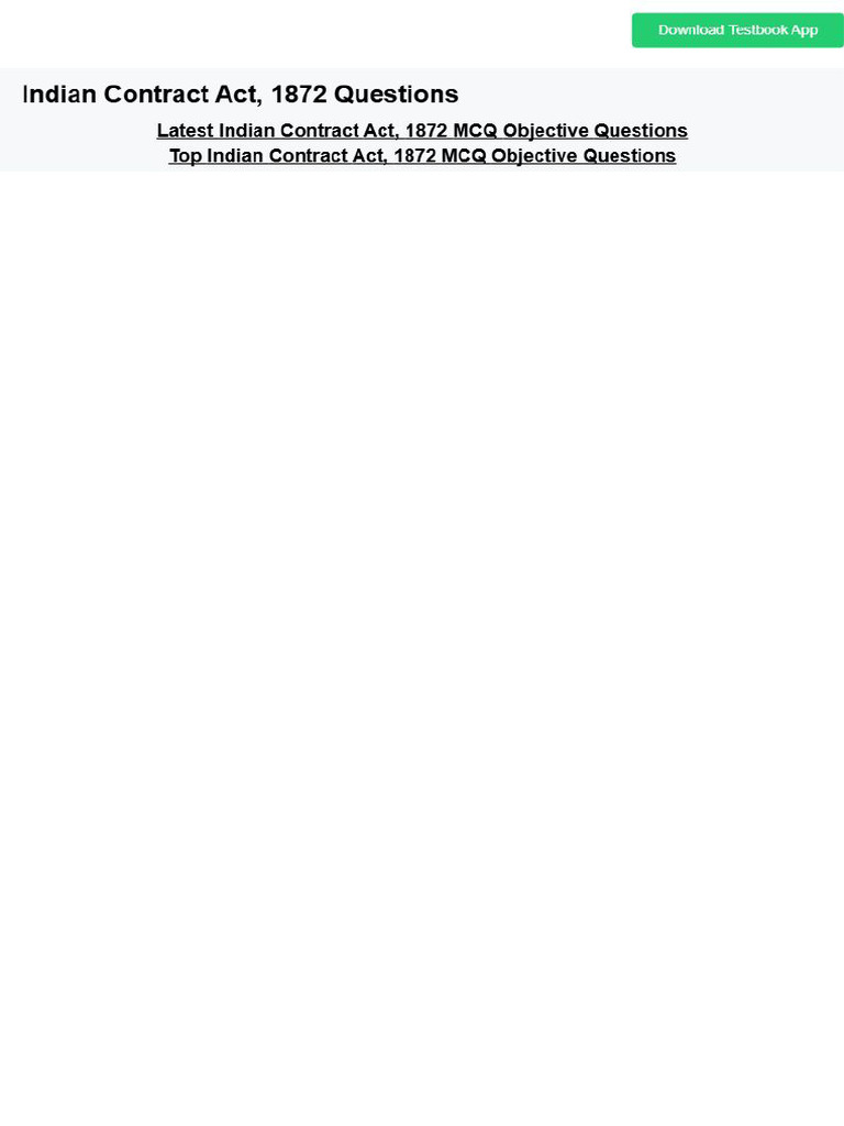 MCQ On Indian Contract Act 1872 5eea6a0839140f30f369d876 | PDF