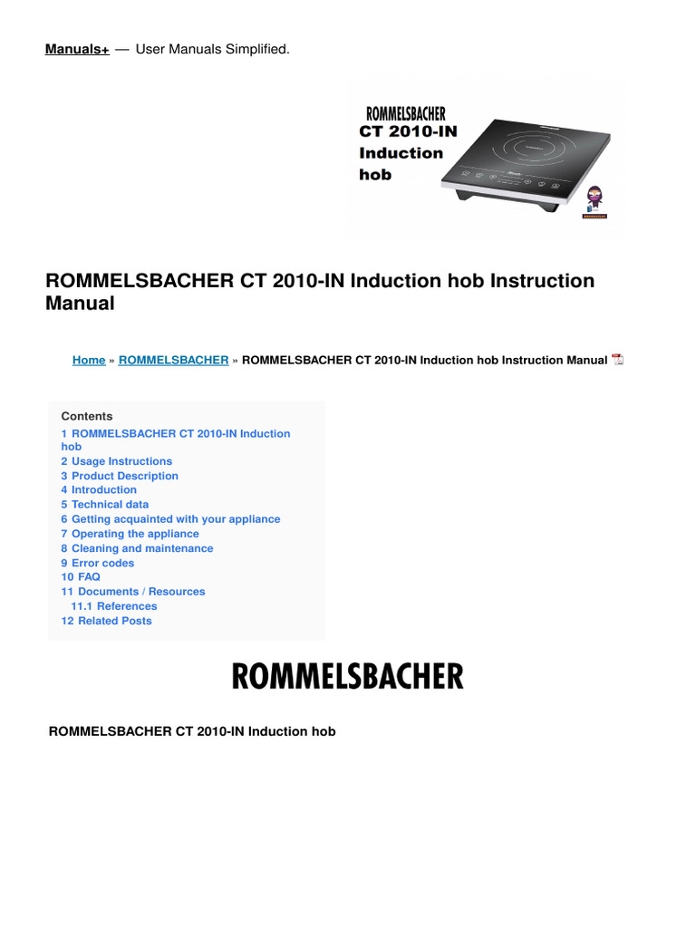 CT 2010 in Induction Hob Manual | PDF | Timer | Electrical Engineering
