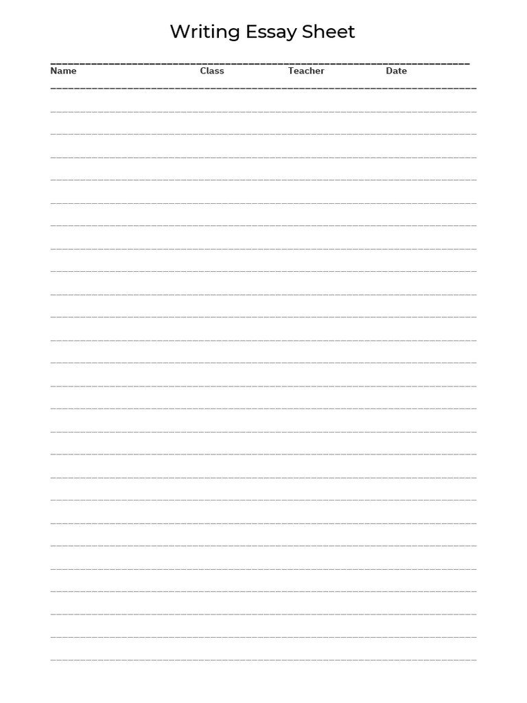 Writing Sheet | PDF