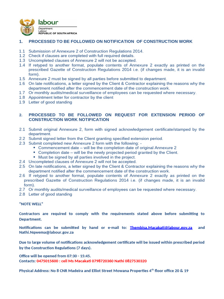 Construction Work Notification Guidelines | PDF | Justice | Crime ...