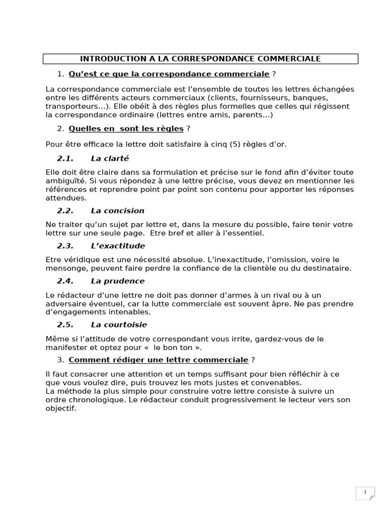 Règles de la Correspondance Commerciale | PDF | Sodles | Étiquette