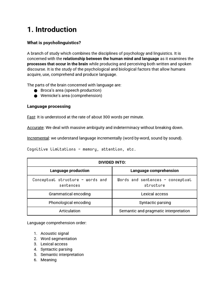 Understanding Psycholinguistics and Language Acquisition | PDF | Second ...