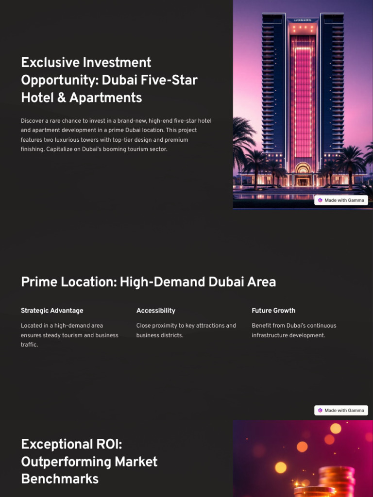 Invest in Dubai Luxury Hotel Project | PDF | Return On Investment ...