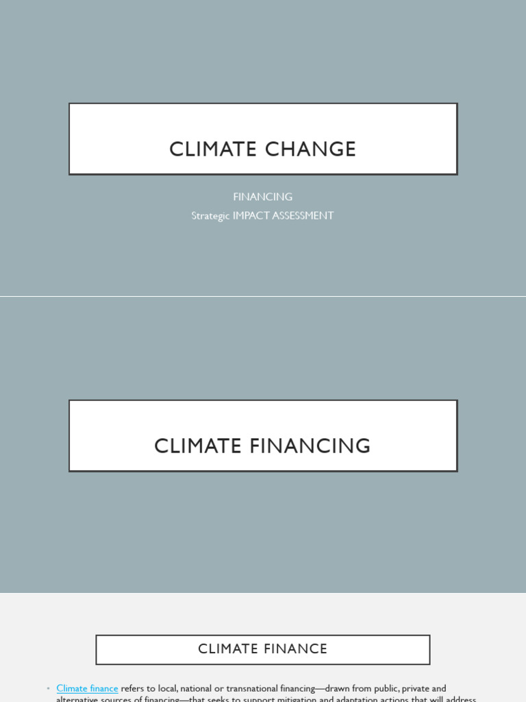 Climate Change Financing and Assessment | PDF | Life Cycle Assessment ...