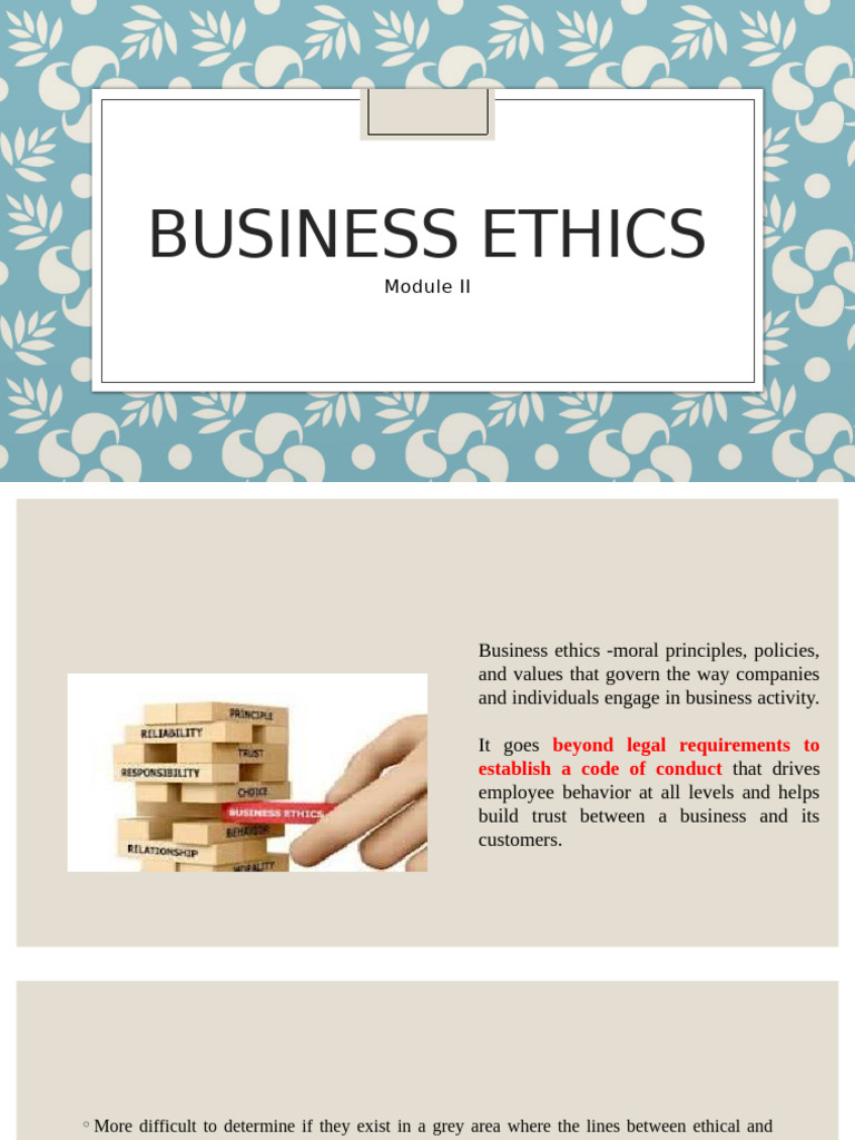 Understanding Business Ethics and Practices | PDF | Business Ethics ...