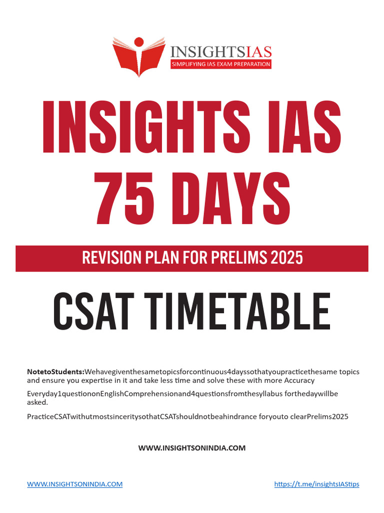 INSTA 75 Days 2025 CSAT Updated | PDF