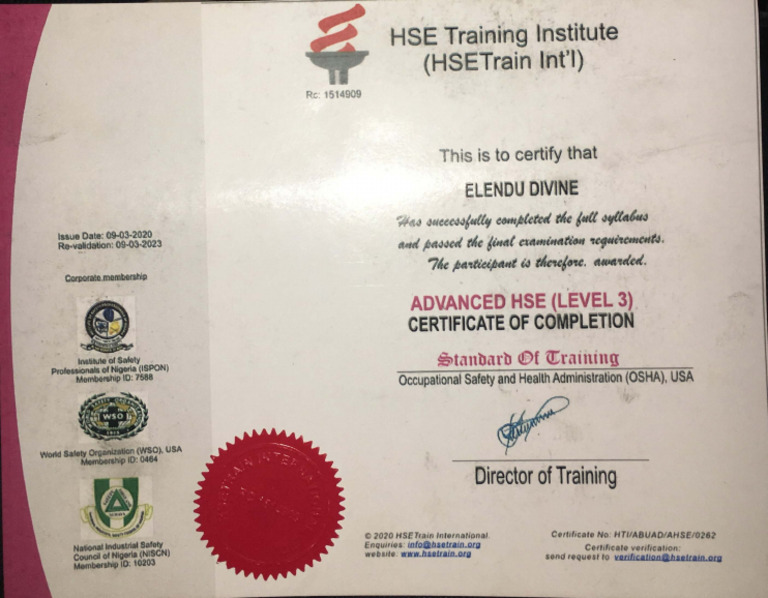 Hse Level 3 | PDF