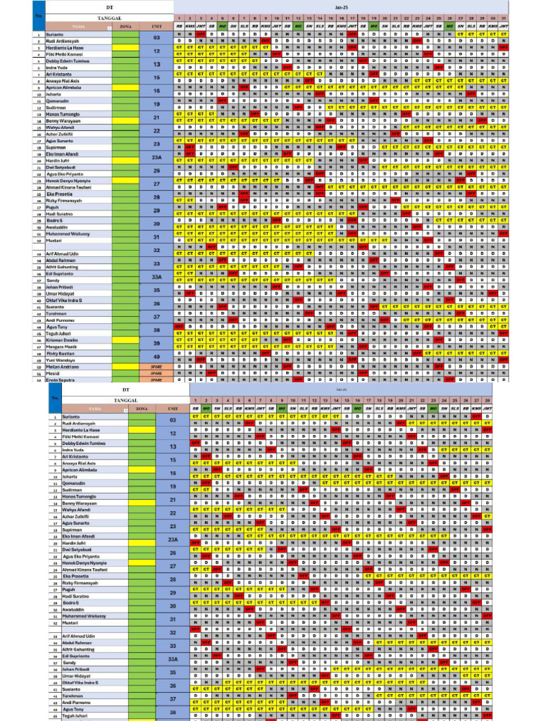 Roster DT 2025 | PDF