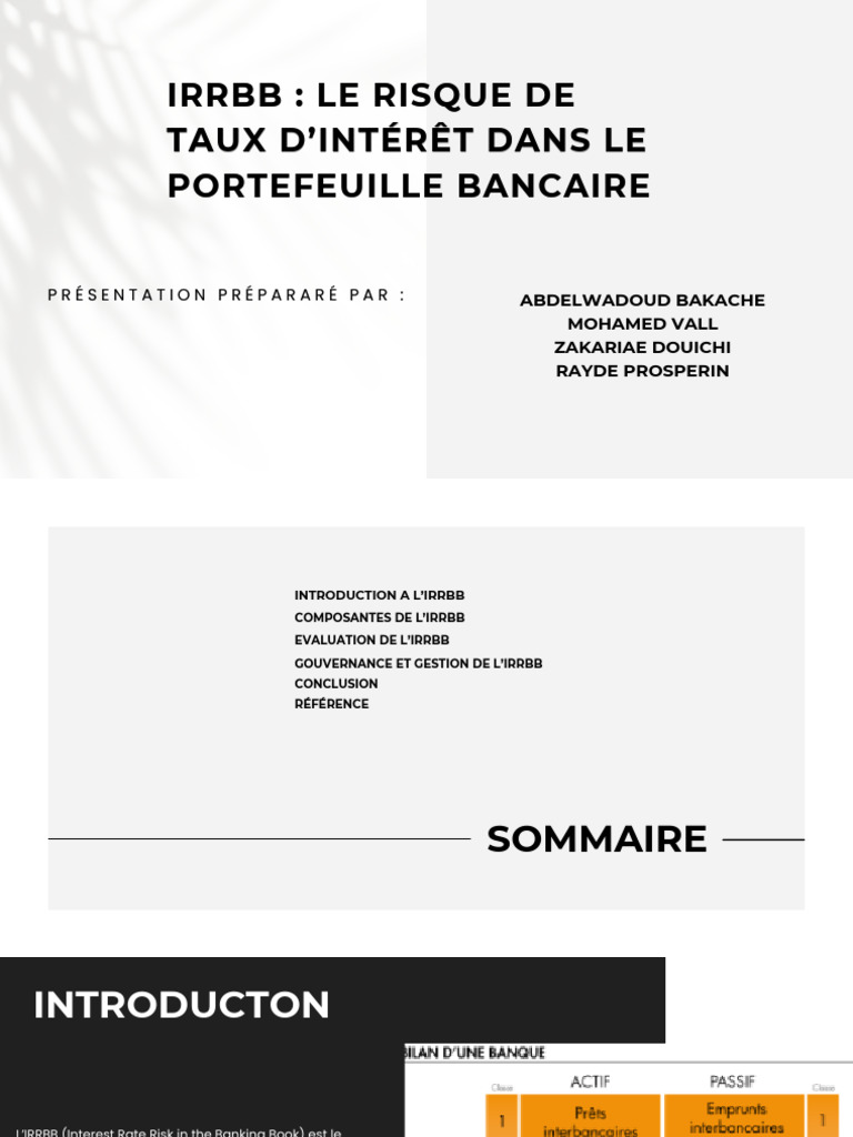 Gestion de l'IRRBB en Banque | PDF | Banques | Risque