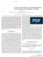 Mattiussi, Claudio (1997) An Analysis of Finite Volume, Finite Element, and Finite Difference Methods Using Some Concepts From Algebraic Topology