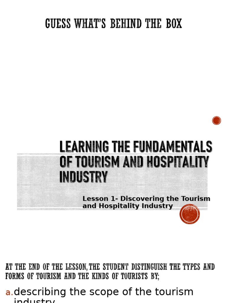 Understanding Tourism and Hospitality | PDF | Tourism | Economies