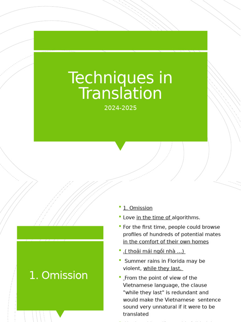 Techniques in Translation - pptx1 (2) .Pptx2025 To Class | PDF ...
