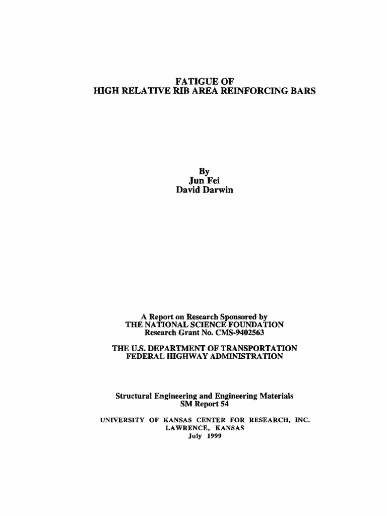 Fatigue Analysis of Reinforcing Bars | PDF | Strength Of Materials ...
