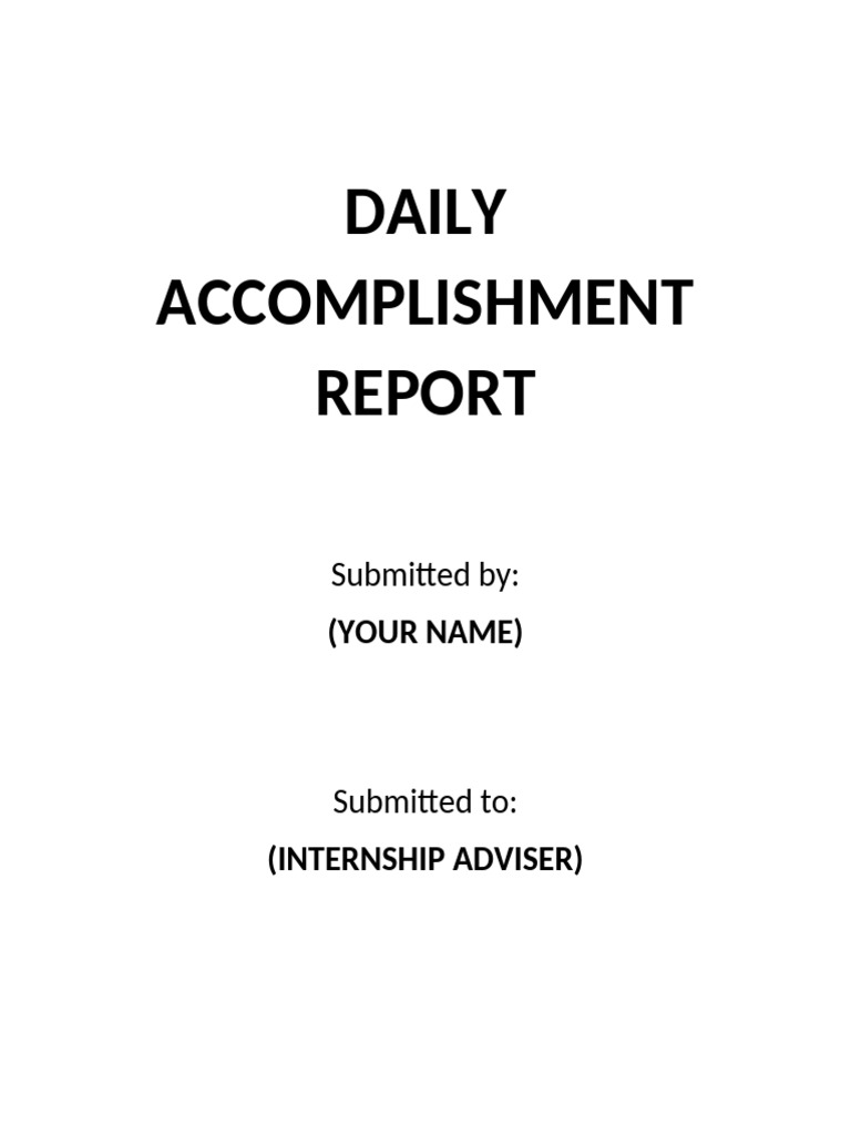 Daily Accomplishment Report Template | PDF
