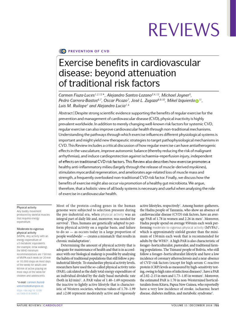 Impact of Physical Activity on CVD | PDF | Cardiovascular Diseases | Heart