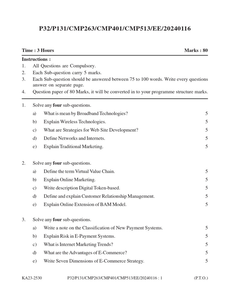 E Commerce Technologies (24-01) 2 | PDF | E Commerce | Marketing