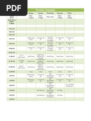 weekly schedule