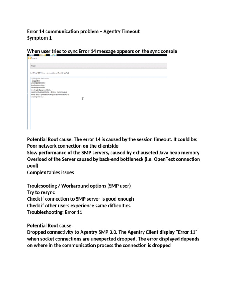 Troubleshooting Agentry Sync Errors | PDF | Client–Server Model | Computing