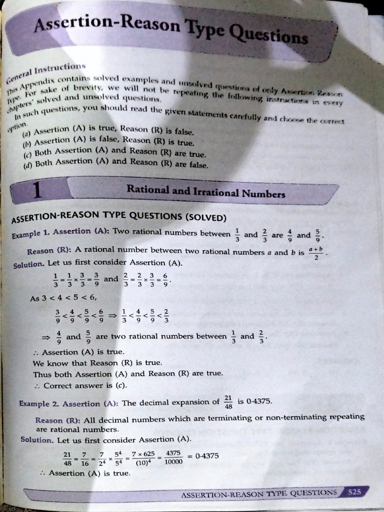 Assertion Reasoning | PDF