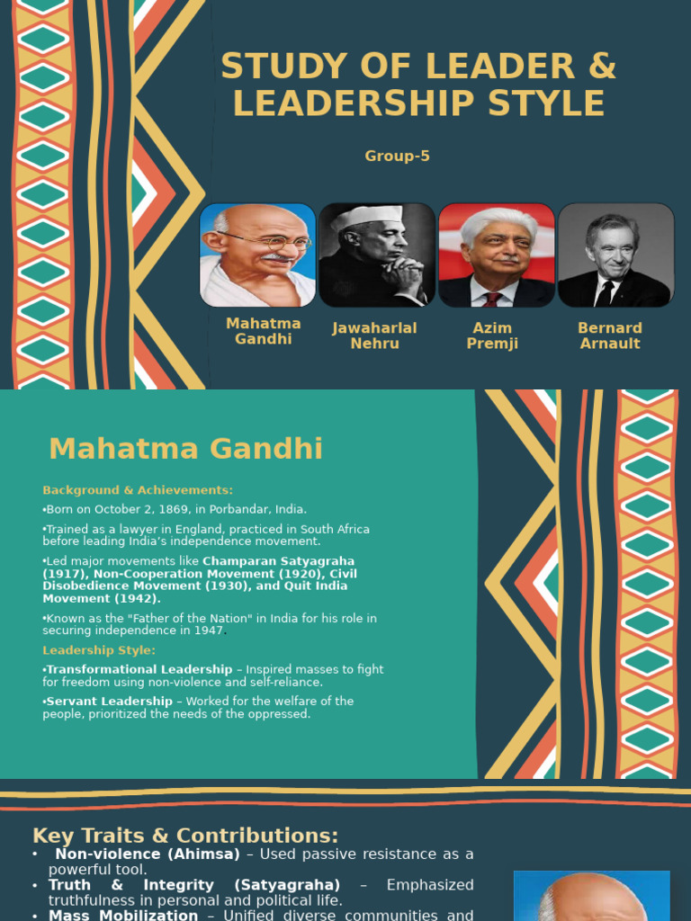 Leadership Styles of Influential Figures | PDF | Mahatma Gandhi ...