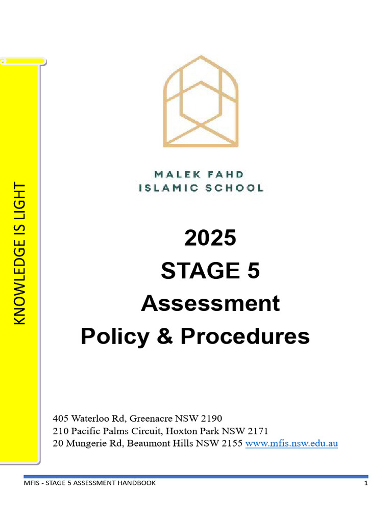 MFIS Stage 5 Assessment Dates 2025 | PDF | Educational Assessment ...