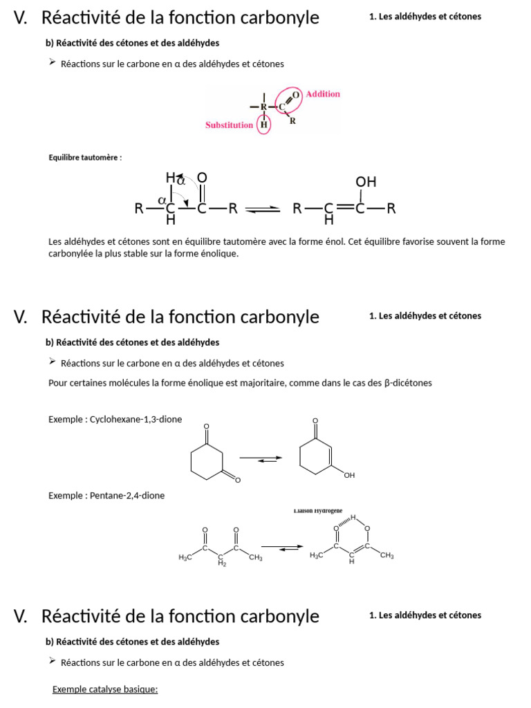 Mécanismes de cétolisation et crotonisation | PDF | Cétone | Aldéhyde