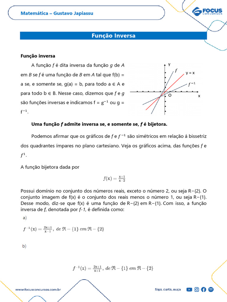 Função Inversa | PDF