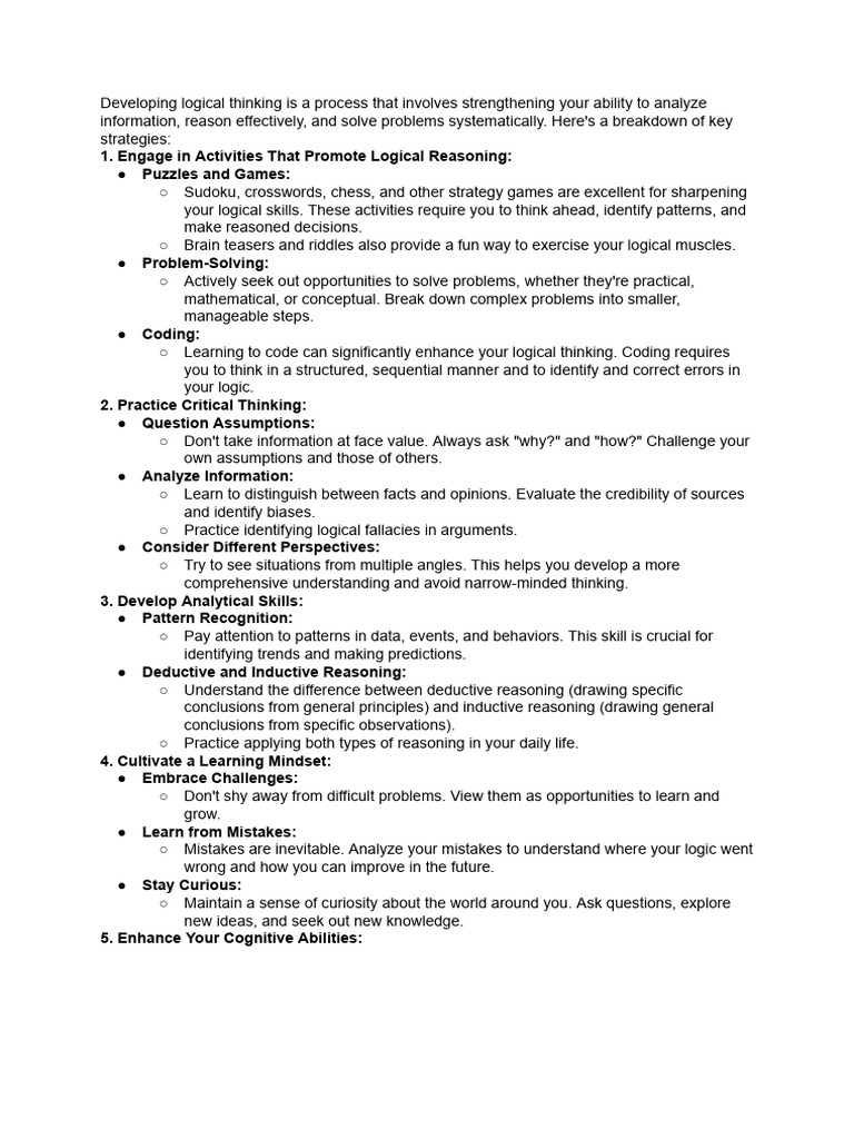 Boost Your Logical Thinking Skills | PDF | Thought | Critical Thinking