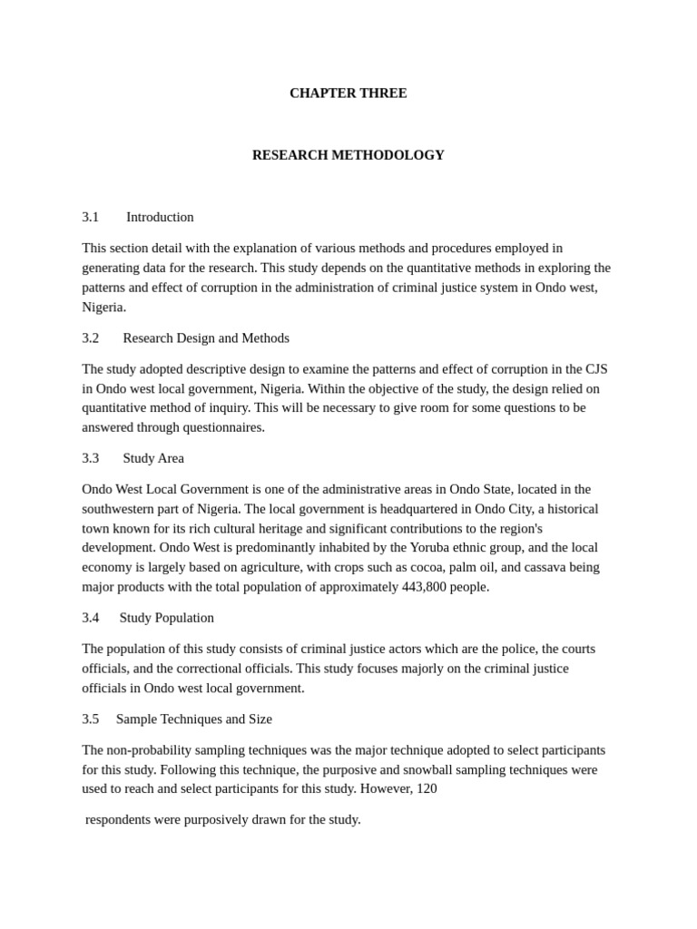My Project Chapter Three | PDF