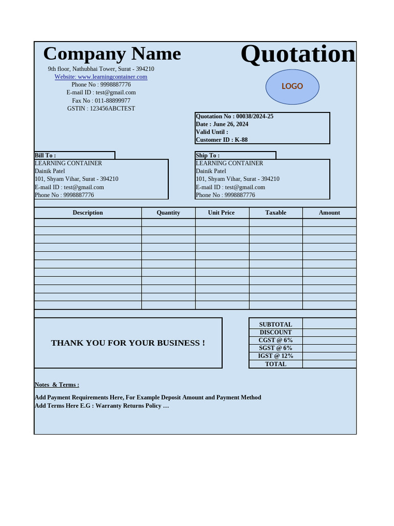 Design Quotation Template 2024 | PDF