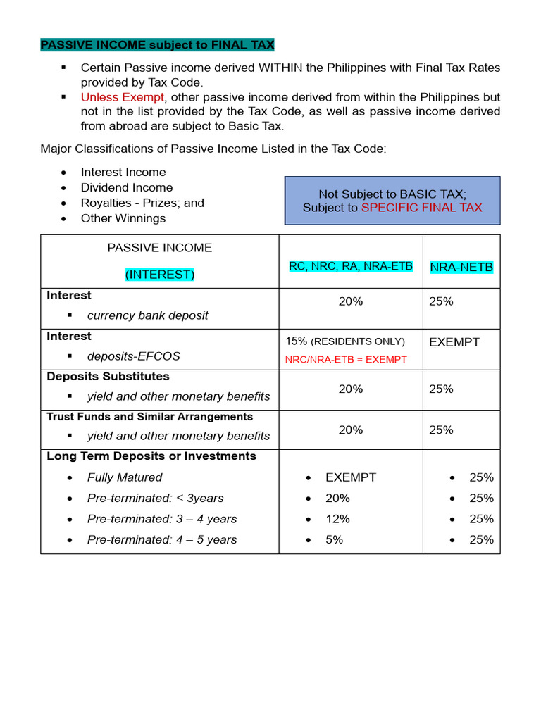 Final Tax and Capital Gains Tax | PDF | Taxes | Trade
