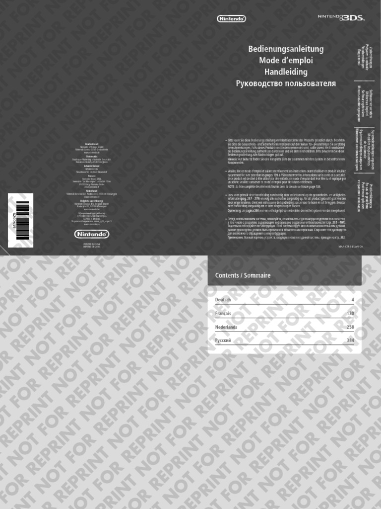 Bedienungsanleitung Mode D'emploi Handleiding: Deutschland | PDF