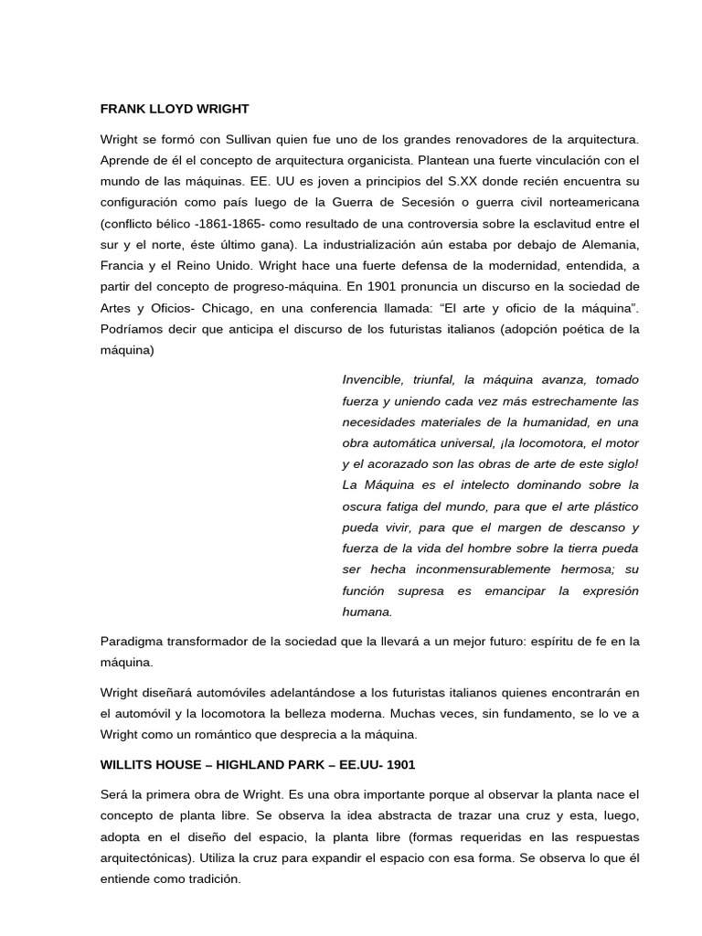Casa Willits: Innovación de Wright | PDF