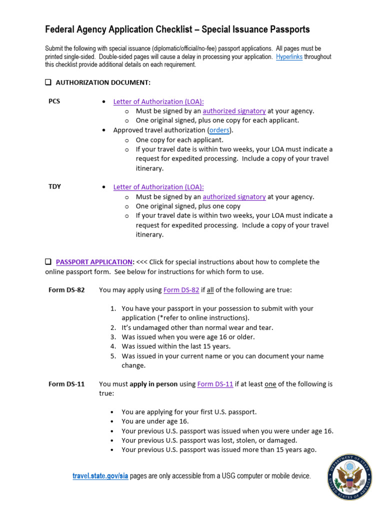 Special Issuance Passport Application Guide | PDF | International Law ...