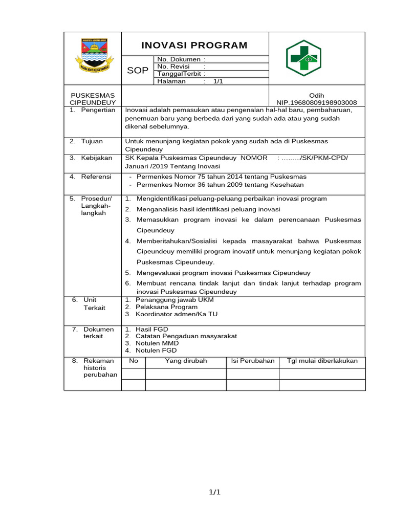 Inovasi Program Puskesmas Cipeundeuy | PDF
