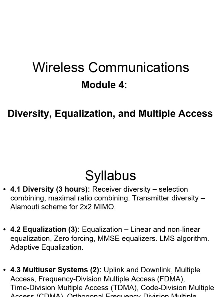 Linear Equalization in Multi-Carrier Systems | PDF | Channel Access ...
