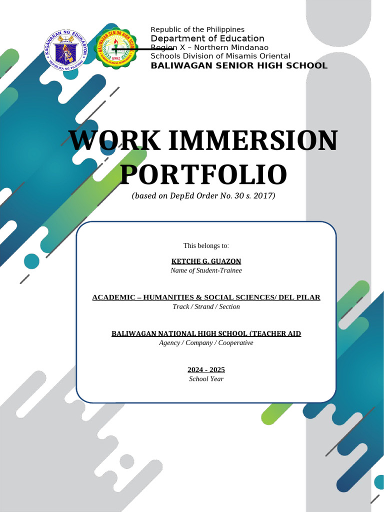 Senior High School Work Immersion Guide | PDF | Job Interview | Leadership