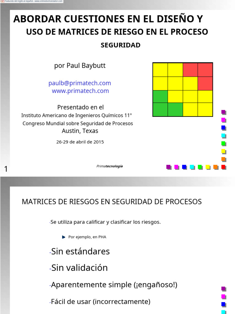 Diseño de Matrices para Análisis de Riesgos - En.es | PDF | Matriz ...