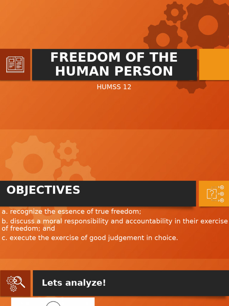 Freedom of The Human Person | PDF | Free Will | Psychology