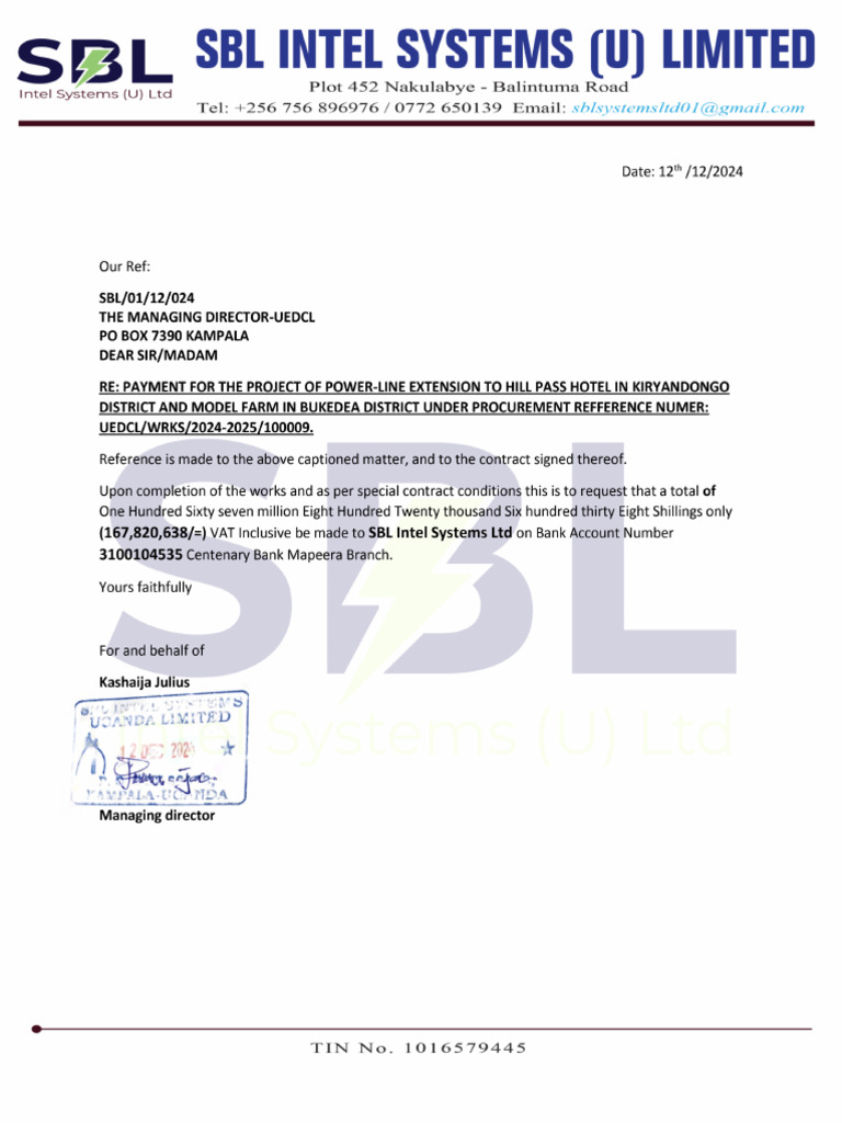 SBL Intel Systems Uganda Overview | PDF