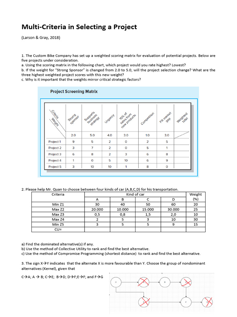Project Selection Using Weighted Scoring | PDF
