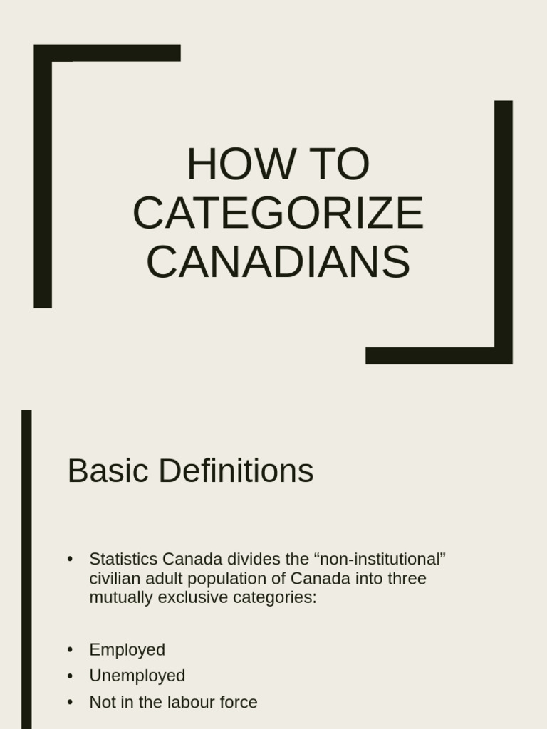 How To Categorize Canadians SK | PDF