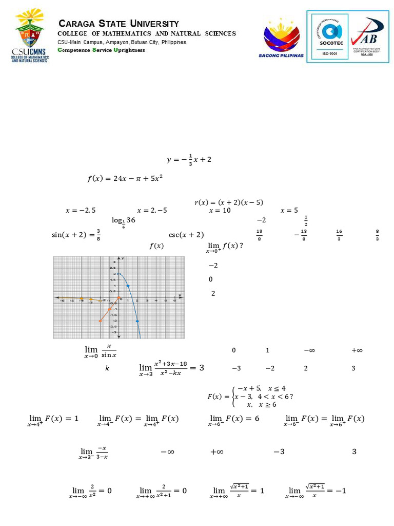 Calculus Midterm Exam for Engineers | PDF | Function (Mathematics ...