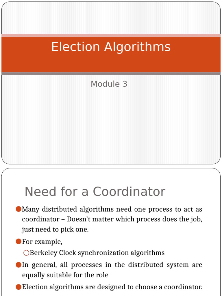 Election Algorithms in Distributed Systems | PDF | Distributed ...