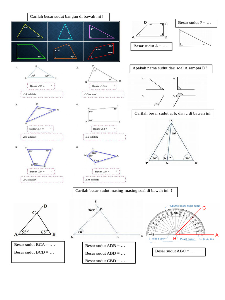 Hitung Besar Sudut Geometri A D Pdf