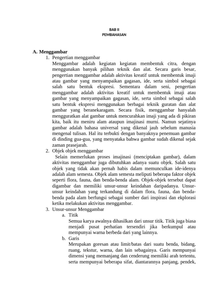 Teknik Dan Unsur Menggambar Dan Kaligrafi Pdf