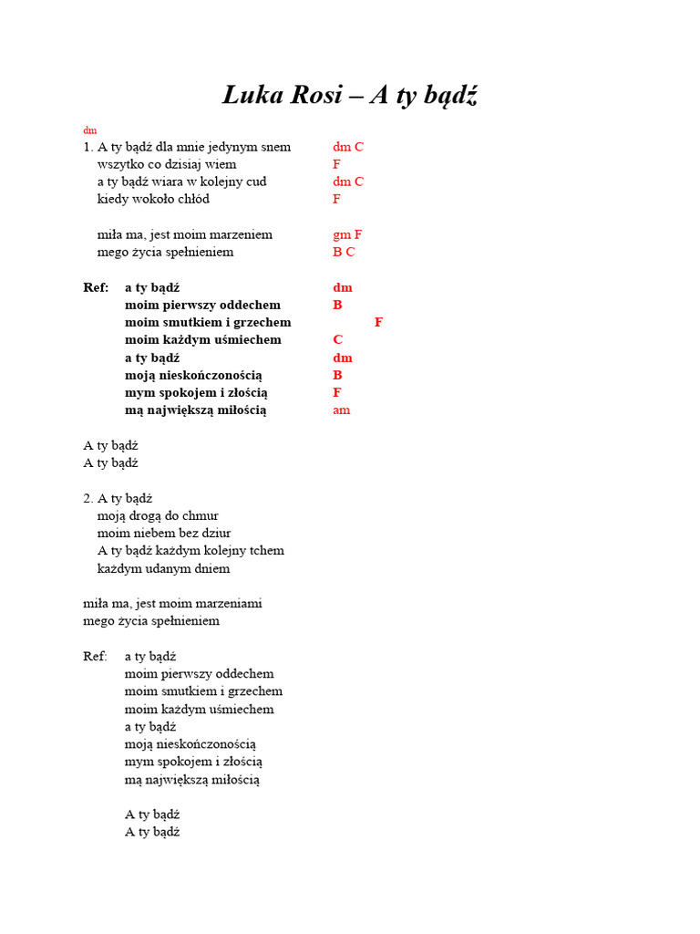 A Ty Bądź - Luka Rosi | PDF