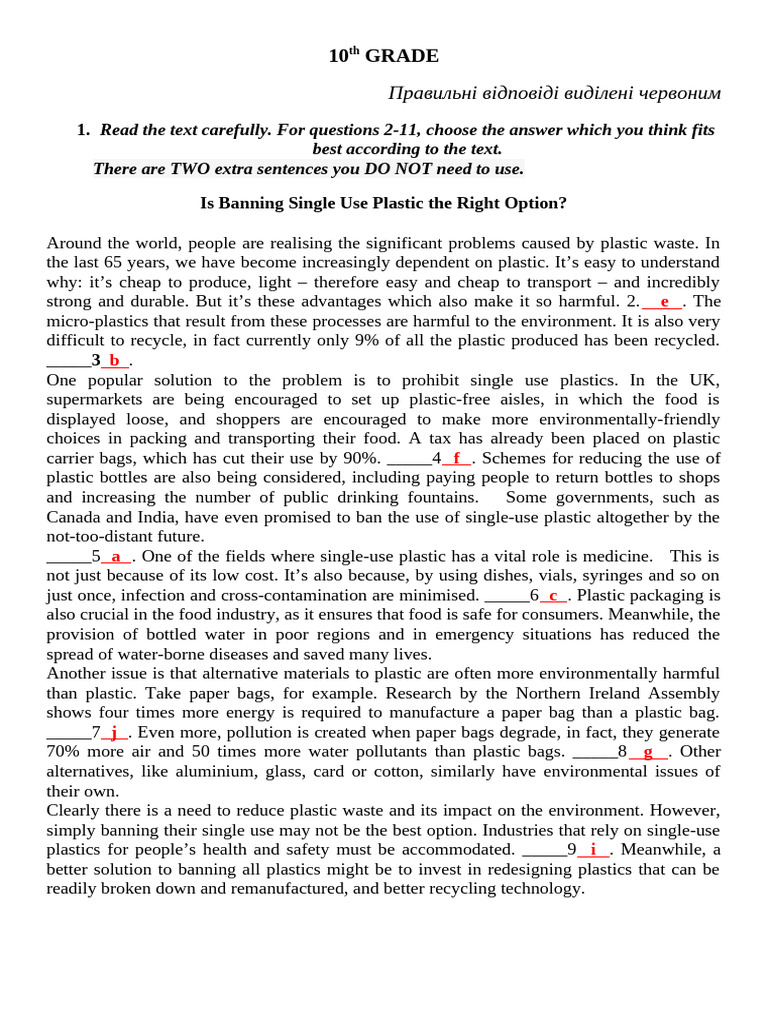Banning Single-Use Plastics: Pros and Cons | PDF | Plastic | Recycling